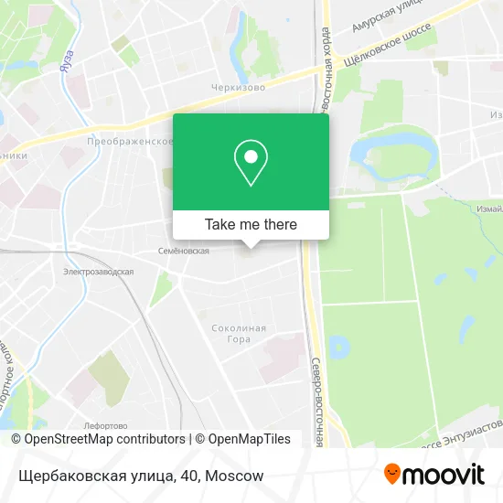 Щербаковская улица, 40 map