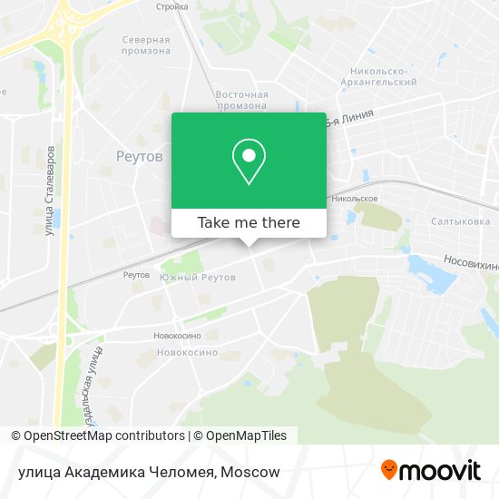 улица Академика Челомея map