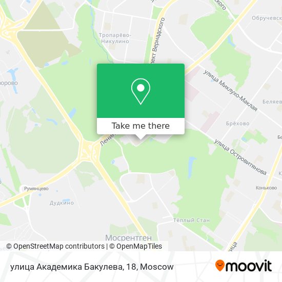 улица Академика Бакулева, 18 map