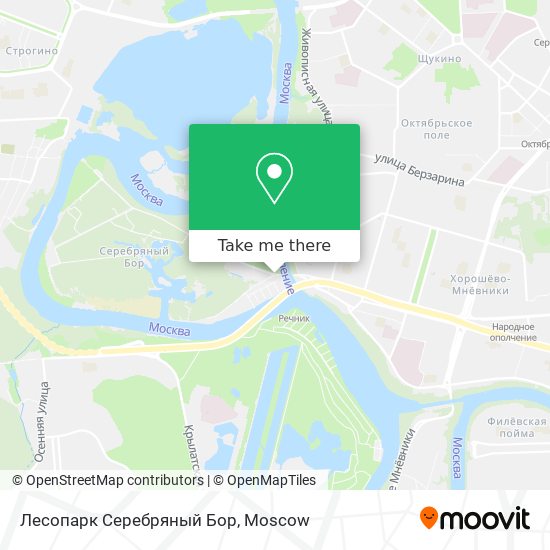 Лесопарк Серебряный Бор map