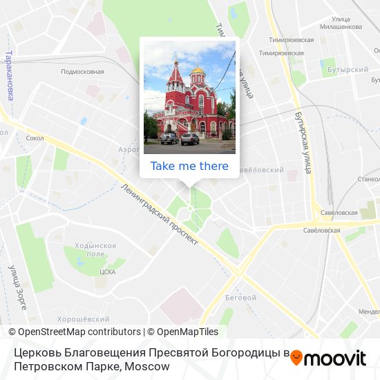 Церковь Благовещения Пресвятой Богородицы в Петровском Парке map