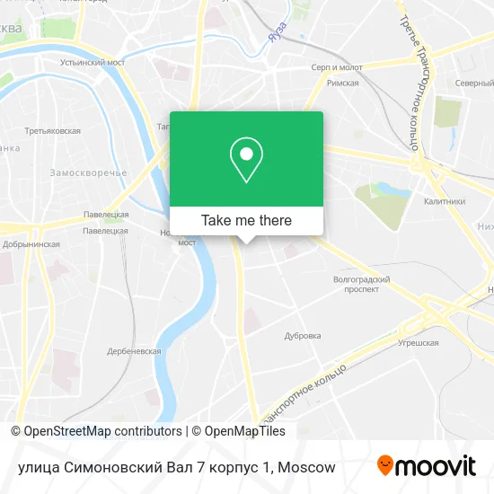 улица Симоновский Вал 7 корпус 1 map