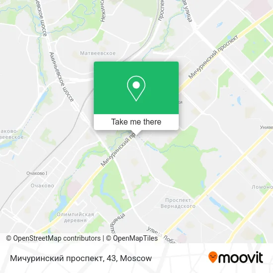 Мичуринский проспект, 43 map