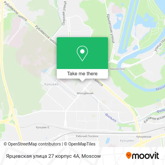 Ярцевская улица 27 корпус 4А map