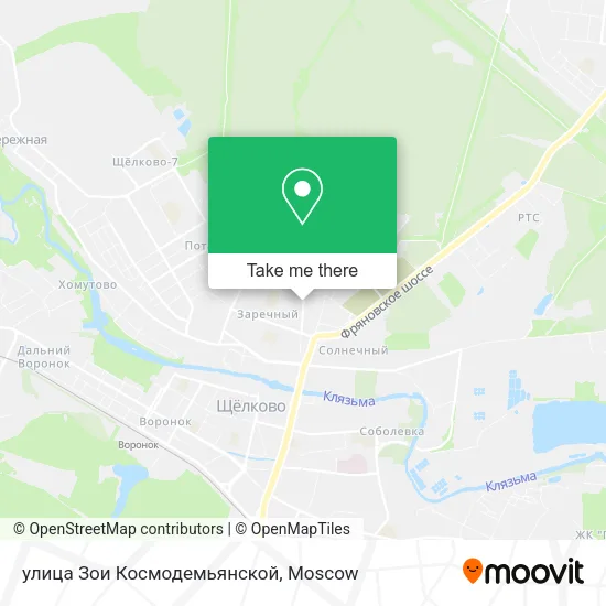 улица Зои Космодемьянской map