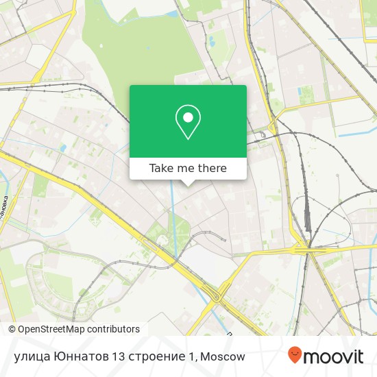 улица Юннатов 13 строение 1 map