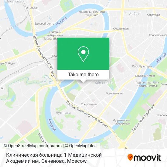 Клиническая больница 1 Медицинской Академии им. Сеченова map