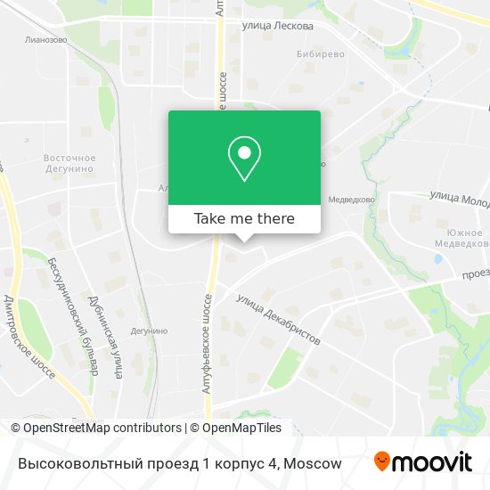 Высоковольтный проезд 1 корпус 4 map