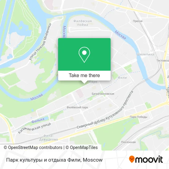 Парк культуры и отдыха Фили map