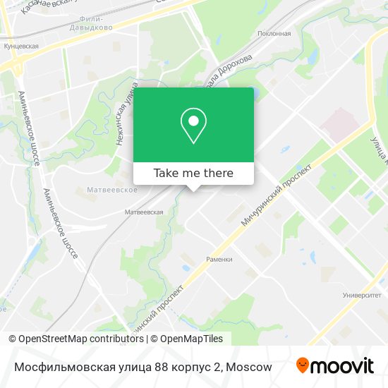 Мосфильмовская улица 88 корпус 2 map