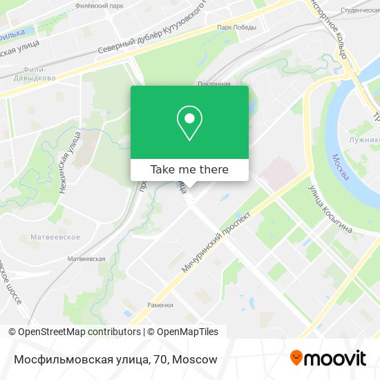 Мосфильмовская улица, 70 map