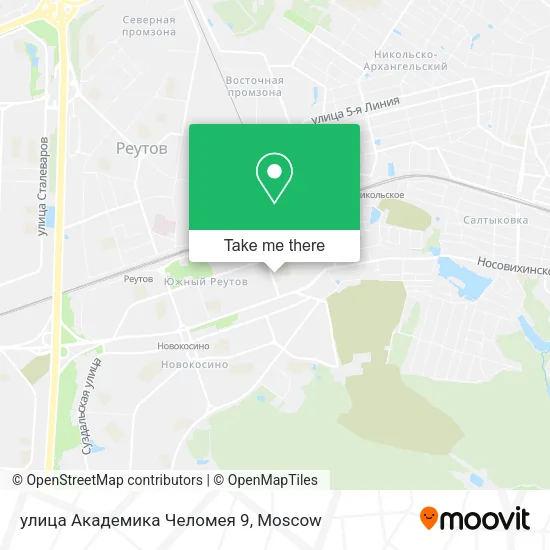 улица Академика Челомея 9 map