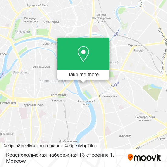 Краснохолмская набережная 13 строение 1 map