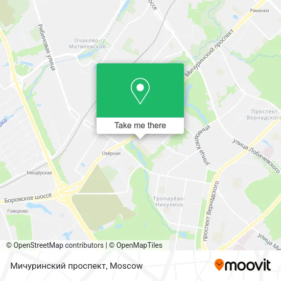 Мичуринский проспект map