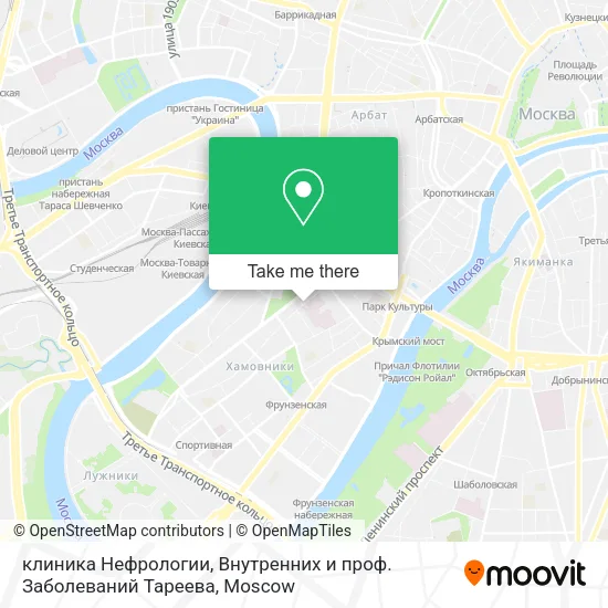 клиника Нефрологии, Внутренних и проф. Заболеваний Тареева map