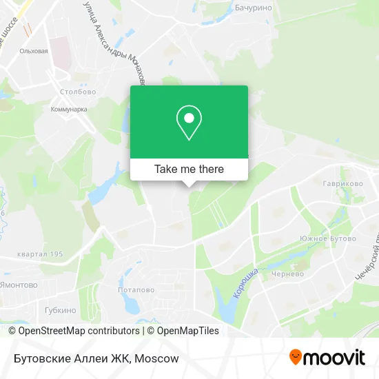 Бутовские Аллеи ЖК map