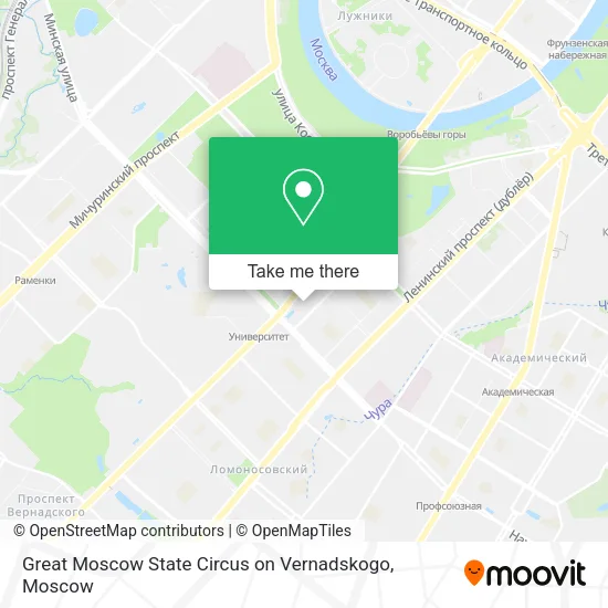 Great Moscow State Circus on Vernadskogo map