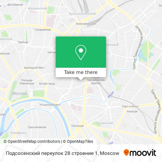 Подсосенский переулок 28 строение 1 map