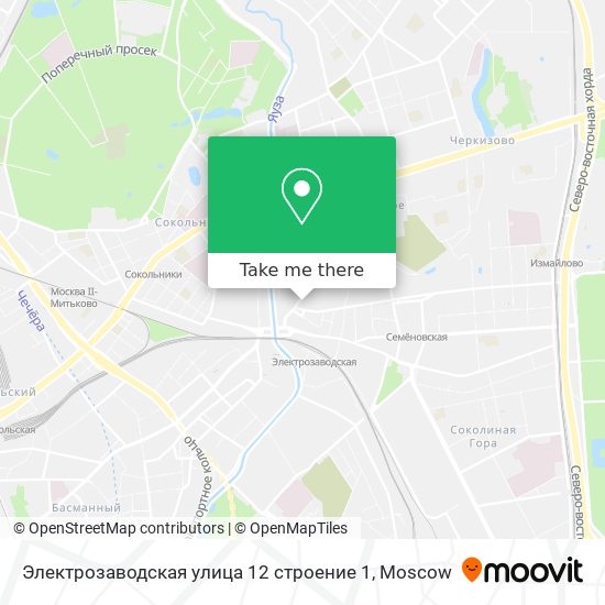 Электрозаводская улица 12 строение 1 map