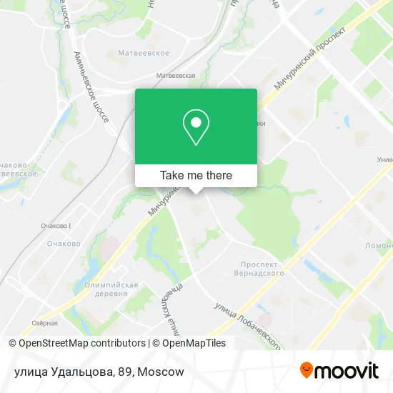 улица Удальцова, 89 map