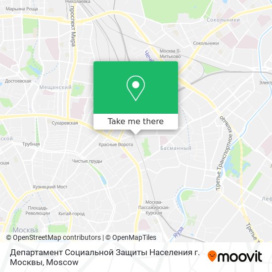 Департамент Социальной Защиты Населения г. Москвы map