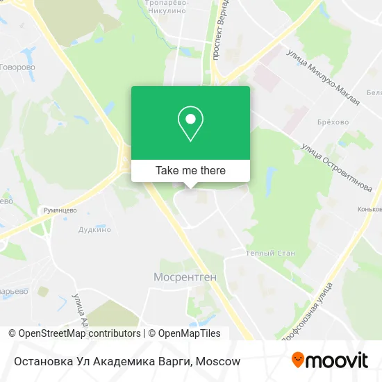 Остановка Ул Академика Варги map
