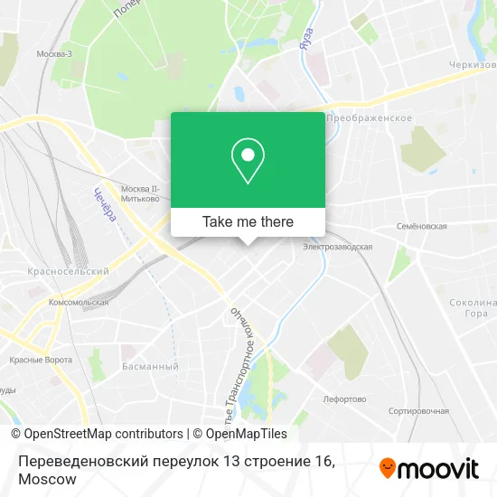 Переведеновский переулок 13 строение 16 map