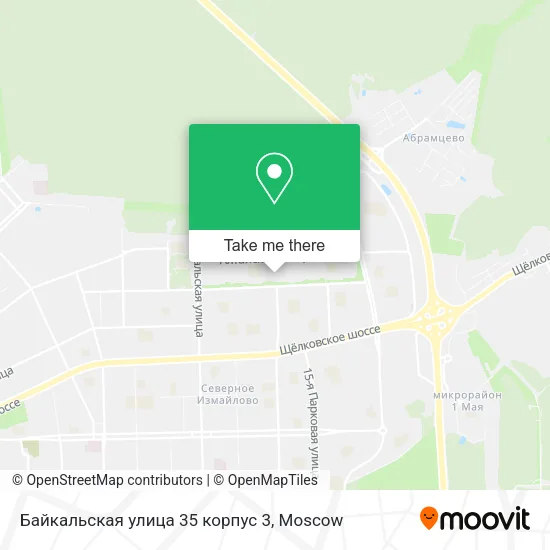 Байкальская улица 35 корпус 3 map