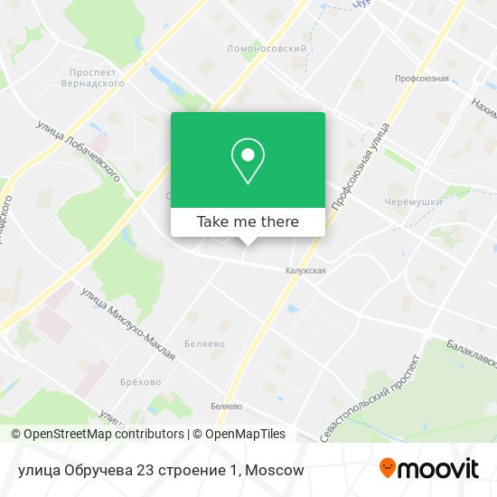 улица Обручева 23 строение 1 map