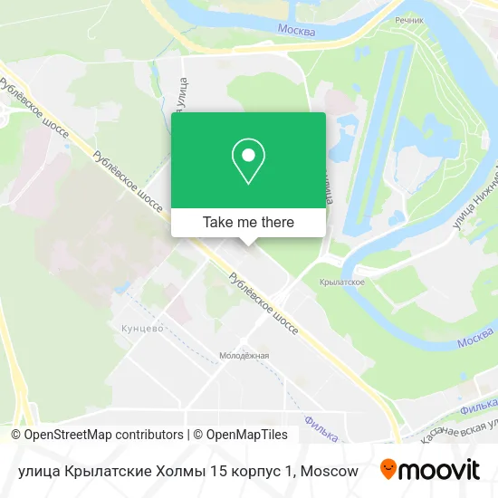 улица Крылатские Холмы 15 корпус 1 map