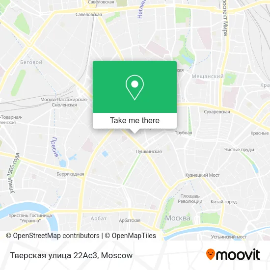 Тверская улица 22Ас3 map