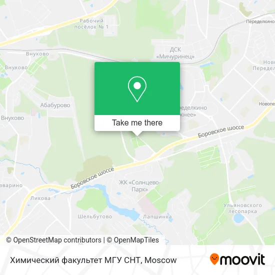 Химический факультет МГУ СНТ map