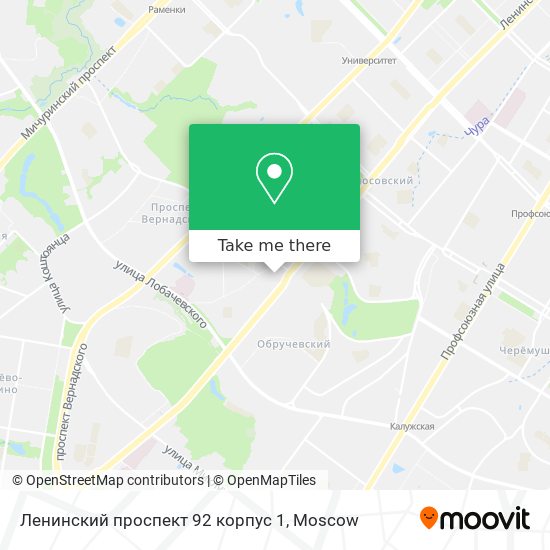 Ленинский проспект 92 корпус 1 map