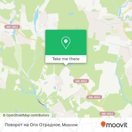 Поворот на Опх Отрадное map