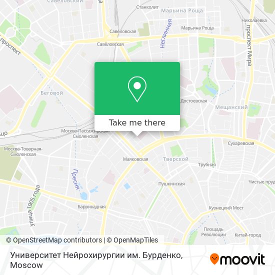 Университет Нейрохирургии им. Бурденко map