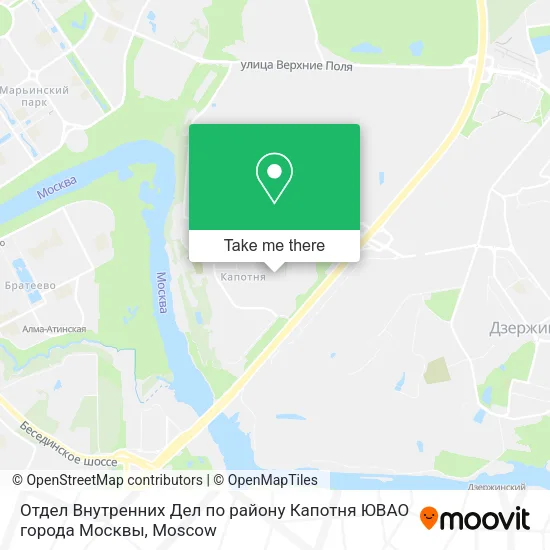 Отдел Внутренних Дел по району Капотня ЮВАО города Москвы map