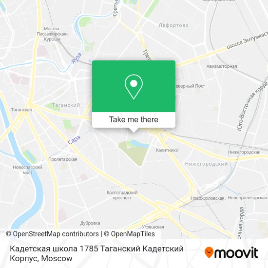 Кадетская школа 1785 Таганский Кадетский Корпус map