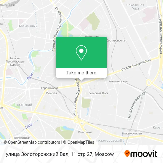 улица Золоторожский Вал, 11 стр 27 map