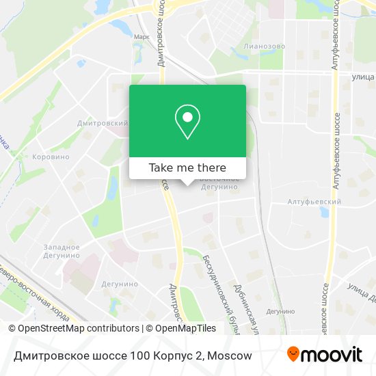 Дмитровское шоссе 100 Корпус 2 map