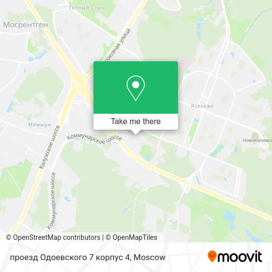 проезд Одоевского 7 корпус 4 map