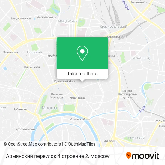 Армянский переулок 4 строение 2 map