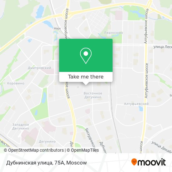 Дубнинская улица, 75А map