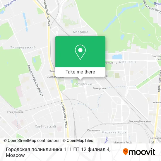Городская поликлиника 111 ГП 12 филиал 4 map