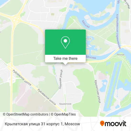 Крылатская улица 31 корпус 1 map