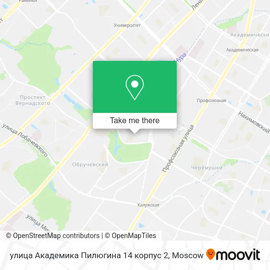 улица Академика Пилюгина 14 корпус 2 map