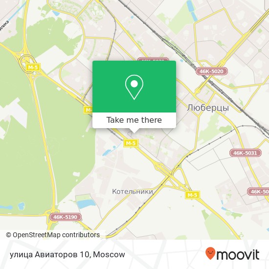 улица Авиаторов 10 map