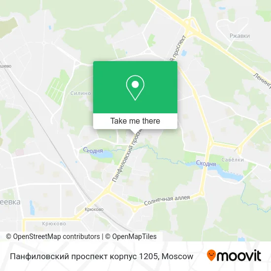 Панфиловский проспект корпус 1205 map