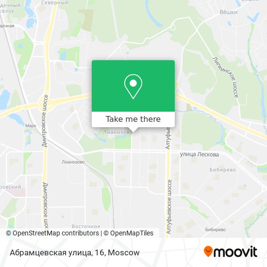 Абрамцевская улица, 16 map