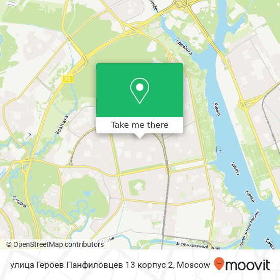 улица Героев Панфиловцев 13 корпус 2 map