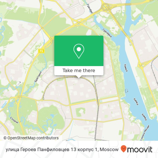 улица Героев Панфиловцев 13 корпус 1 map